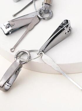 Set of Keychain with Nail Clippers, Nail Scissors, and Ear P