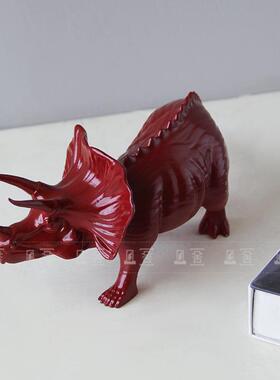 现代简约风创意金属恐龙工艺品摆件样板房售楼部客厅书房桌面饰品