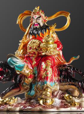 赵元帅神像家用招财佛像摆件环保树脂像武财神赵公明像骑黑虎玄坛