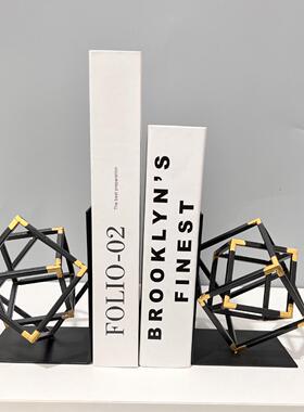 跨境欧式轻奢金属摆件创意家居书房艺术书立摆设装饰工艺品厂