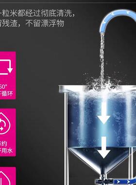 米机商用不锈钢25kg大型100黄豆水压式冲洗50全自动洗米机