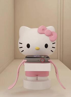 新居玄关现代创意软装落地HelloKitty猫咪客厅电视柜高档收纳摆件