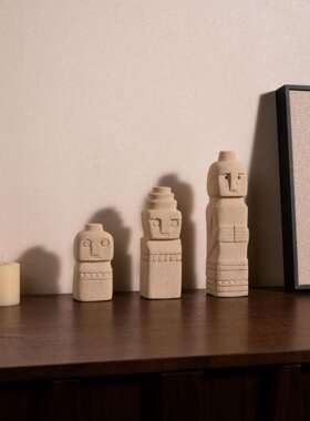 现代北欧高级抽象原始芭蕾石像人偶摆件样板间客厅居家装饰摆件