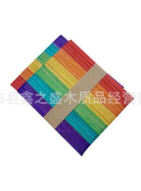 雪糕棒彩色直边150x10x2mm冰棍棒 手工模型材料桦木圆木棒