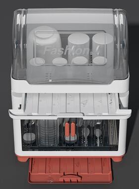 厨房碗架碗筷防尘收纳盒放餐具装碗箱碟盘沥水置物架塑料碗柜家用