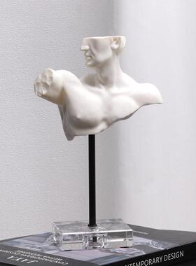 现美式简脂欧家居半身艺人物树摆件样板代间设CSP计师书柜术软装