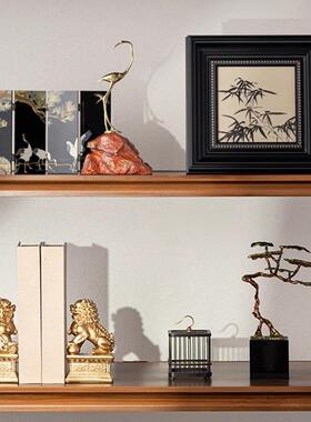 感新式软装柜摆件品别墅样板风间客厅中tlznfglo书房组合酒装饰品