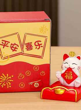 国潮招财手机支架架件桌猫面支摆新年伴手礼品D-XCSY++平板手机架