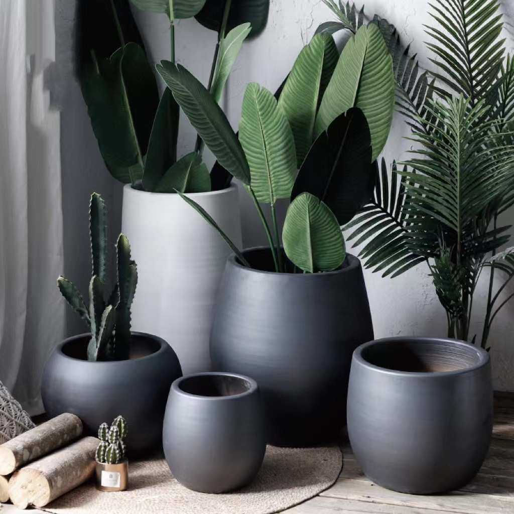 北欧花盆现代简约花瓶黑白色陶瓷绿植水培陶罐大口径室内植物摆件,淘宝优惠券,粉丝福利购,淘宝优惠卷