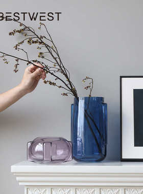 Best west 轻奢球形玻璃花瓶器皿摆件 家居客厅桌面插花瓶装饰品