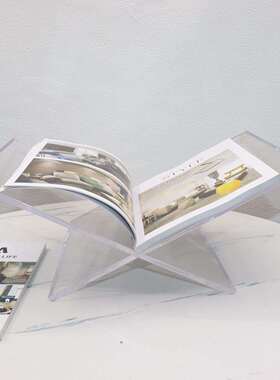 简约现代透明亚克力收纳杂志书架摆件样板房间陈列展示架软装饰品