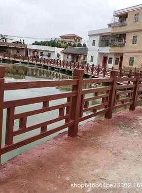 水泥仿木护栏河道景区园林栏杆户外新农村建设栅栏河道围栏厂家