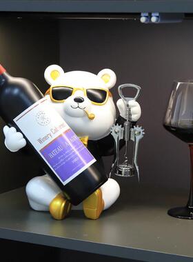 创意暴力熊高档轻奢红酒架摆件酒柜装饰品客厅电视餐柜家居饰品