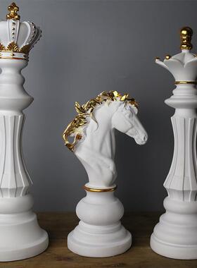 美XM190901式仿真国象棋摆件功马到成国王王际后棋具家居铺软装店