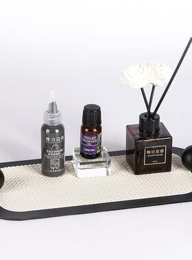 现代轻奢FYE皮革收托纳盘香摆件样板房客装厅卧室金属薰首饰盘软