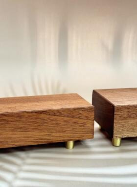 沙比利乌檀木厚木黄铜脚底托佛像奇石底座陶瓷花瓶盆景艺术品托架