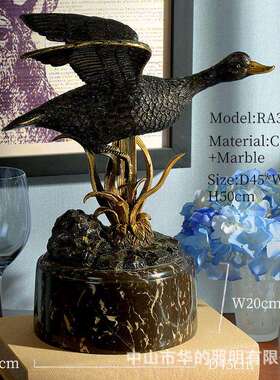 欧式复古陶瓷镶铜创意黑天鹅摆件高档客厅玄关书房家居软装饰品