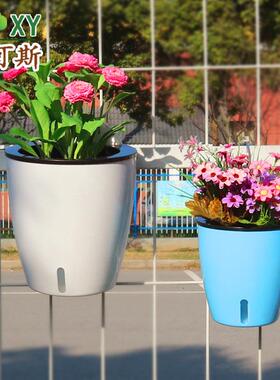 壁挂花盆懒人花盆自动吸水可视水位塑料花盆办公室绿萝挂壁花盆