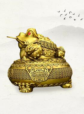 玄黄2001铜金蟾摆件招进财宝金蟾店铺开关业礼品客厅装饰招财厂家