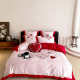 Wedding dowry bedding four-piece set red embroidery quilt cover sheet-style heart-shaped wedding gift bedding