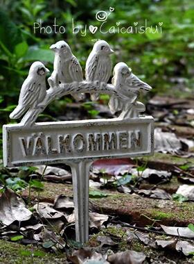 四鸟插花铸铁覆古庭院地面插花户外迎宾牌花卉园艺杂货阳台装饰品