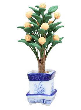 1:12娃娃屋dollhouse迷你家具微缩微缩场景摆件微缩食玩桔子树