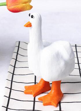 Duck You创意中指鸭装饰品 趣味中指鸭雕像花园树脂工艺品摆件