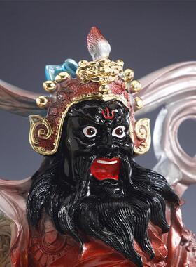 武财神骑虎赵公明神像树脂五路财神爷店铺开业礼品家用招财摆件