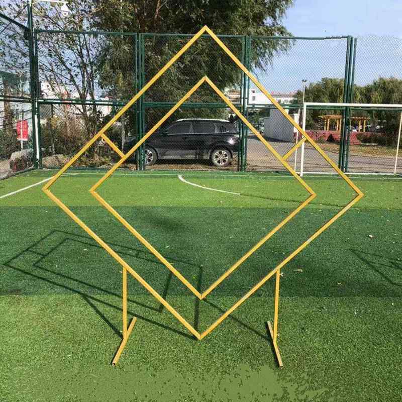 新款婚庆道具铁艺菱形架子几何异形拱门森系婚礼舞台背景装饰花架,淘宝优惠券,粉丝福利购,淘宝优惠卷