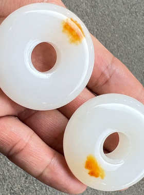 男士皮色带阿富汗手玉手安扣白玉工艺品件羊脂玩把件圆形大平扣子