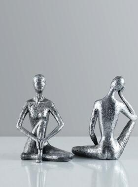 现代简约创意人物摆件样板房客厅玄关电视柜床头家居艺术软装饰品