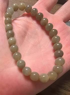 ZB27 和田玉糖色单圈手串 13.46g 珠7mm（附鉴定证书）