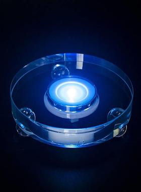 创意红酒白酒瓶展示专用水晶灯座单白光充电款水晶发光灯底座刻字