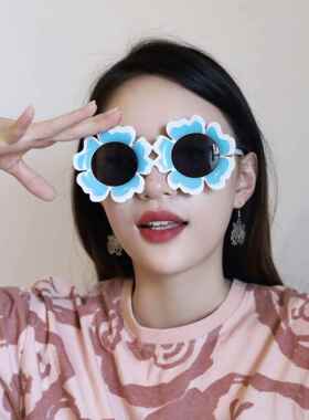 跨境创意夏日泳池派对栀子花造型眼镜搞怪夏威夷趣味装饰眼镜