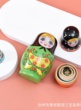 厂家 大肚套娃 木质俄罗斯五层套娃 旅游工艺品俄罗斯工艺品