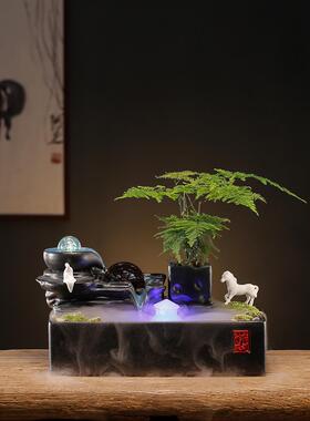 流水摆件循环水生财水车喷泉客厅办公室装饰风水轮水晶球开业礼品