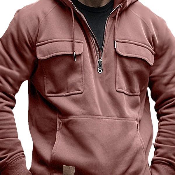 spring fall for pullover long color solid drawstring pocket - 图3