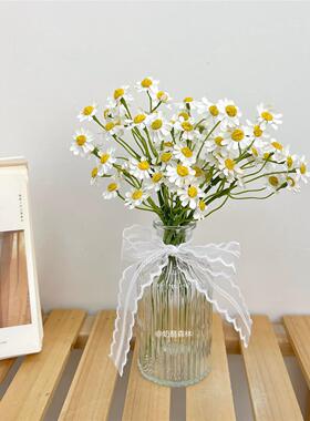 彷真假花韩式小清新田园雏菊花束 diy手工装饰玻璃花瓶家居摆饰