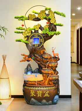 流水生财摆件风水轮假山鱼缸乔迁开业大吉礼品招财聚宝盆喷泉水景
