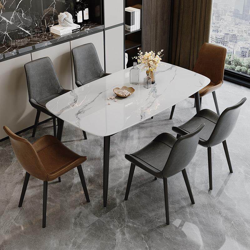 北欧现代简约高端加厚岩板餐桌椅组合客厅家用小户型吃饭桌长方形,淘宝优惠券,粉丝福利购,淘宝优惠卷