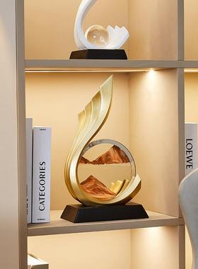 酒柜装饰品摆件轻奢客厅饰品电视柜流沙画办公室风生水起一帆风顺