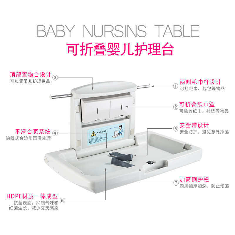 包邮第三卫生间换尿布床母婴室浴室可折叠壁挂婴儿护理台安全座椅,淘宝优惠券,粉丝福利购,淘宝优惠卷
