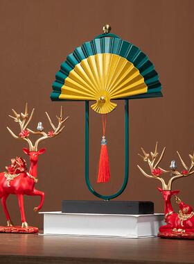 新中式摆件国风子客厅玄关创电视柜饰FFS品酒扇店餐厅明摆档台意