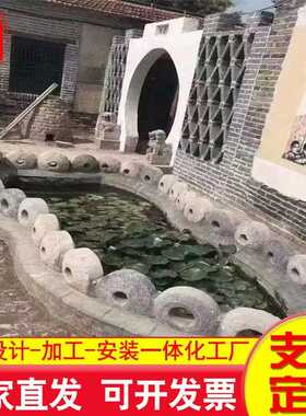 磨石磨老磨盘天然盘老石板旧WY026598石片老磨盘雕摆塑大青石石盘