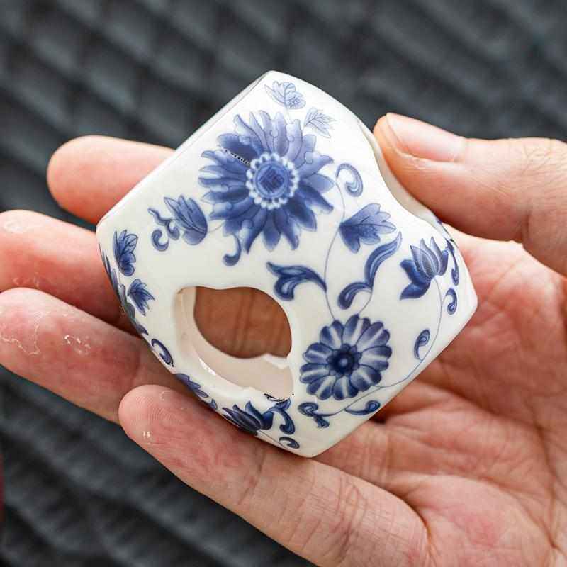 青花盖置高端紫砂壶盖托架陶瓷茶具家用白瓷盖碗盖子配件茶道茶器,淘宝优惠券,粉丝福利购,淘宝优惠卷