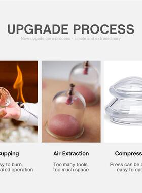 Silicone Vacuum Cupping Set Massage Body Cups Back Gua Sha V