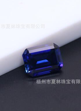 超高清品质祖母绿切割培育皇家蓝宝石多尺寸蓝色人工培育宝石
