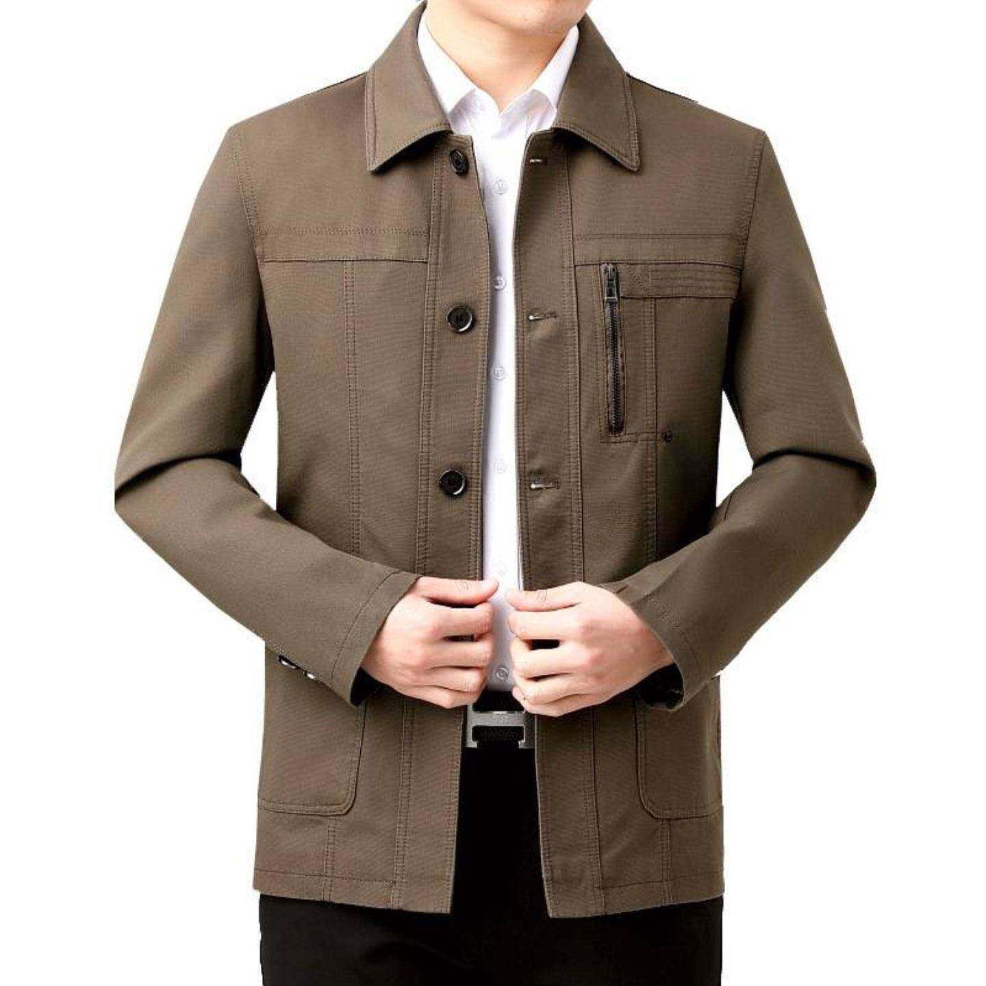 Hongshanghaowu high-end lapel casual jacket men's business tops dad middle-aged and elderly jackets Hongnen men's clothing