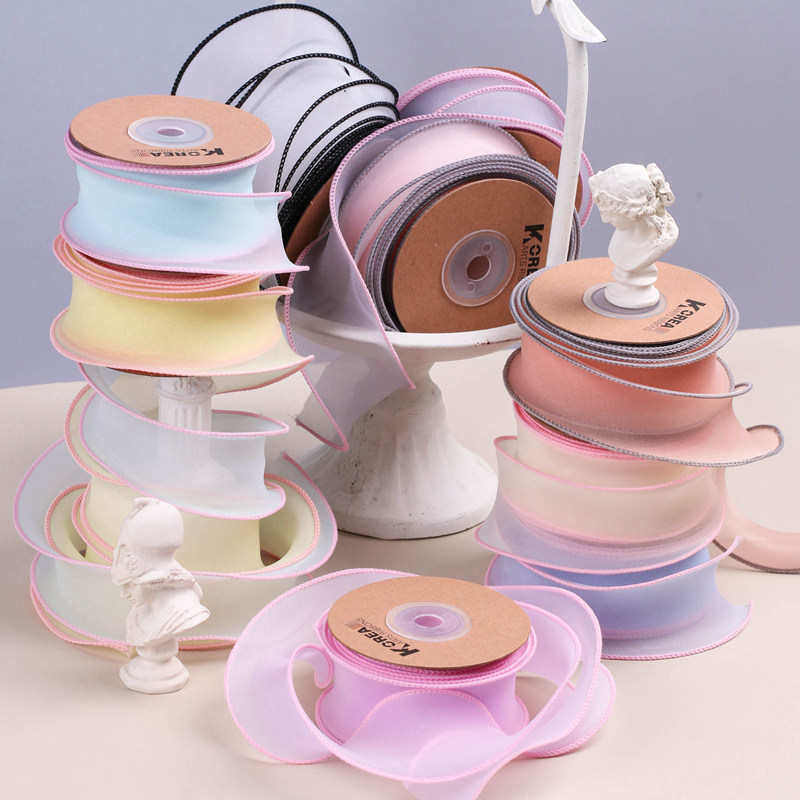 彩边雪纺透纱织带 DIY蝴蝶结发饰花店鲜花包装双边烤边鱼尾纱带,淘宝优惠券,粉丝福利购,淘宝优惠卷