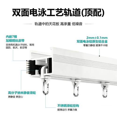 朗森M3小艺鸿蒙智能电动窗帘轨道全自动开合静音语音隐藏迷你电机 - 图3